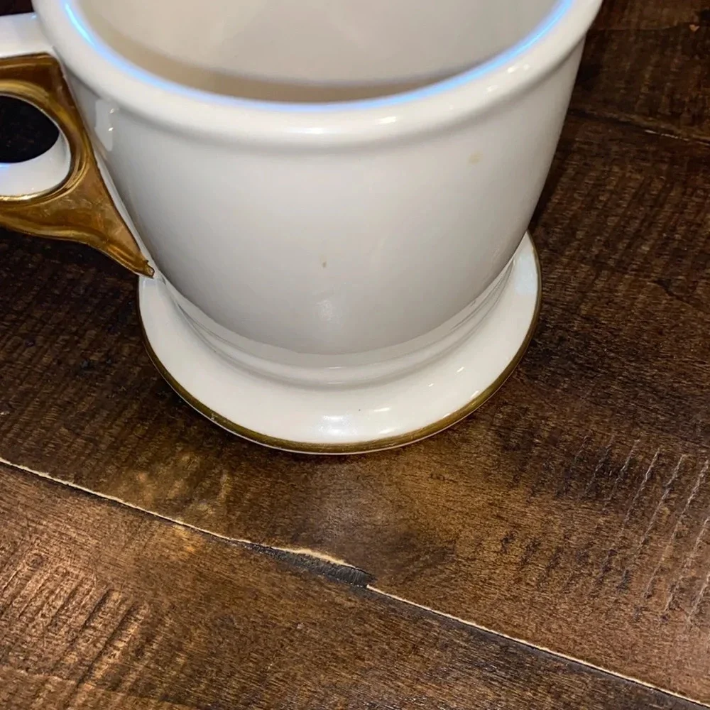 Anthropologie M monogram gold  ceramic coffee/tea mug